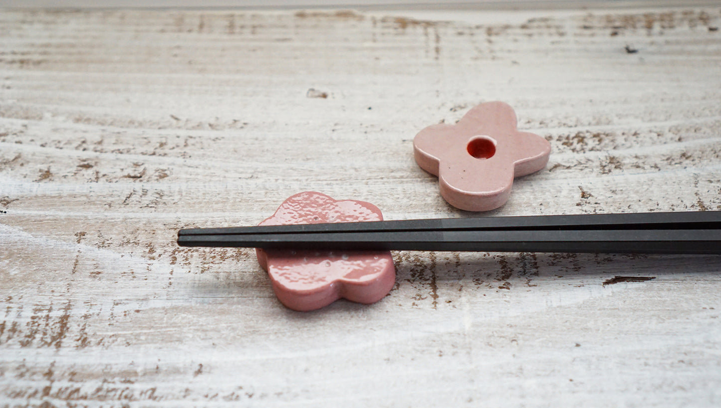 お花の箸置き　２個セットD（陶器）