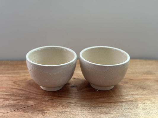 秋の白いお茶碗セット