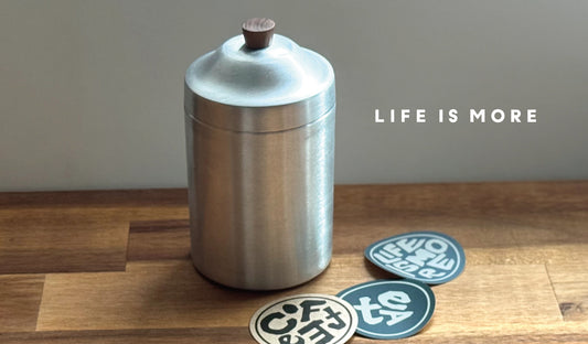 アルミのキャニスターとラベルのセット（送料込み）